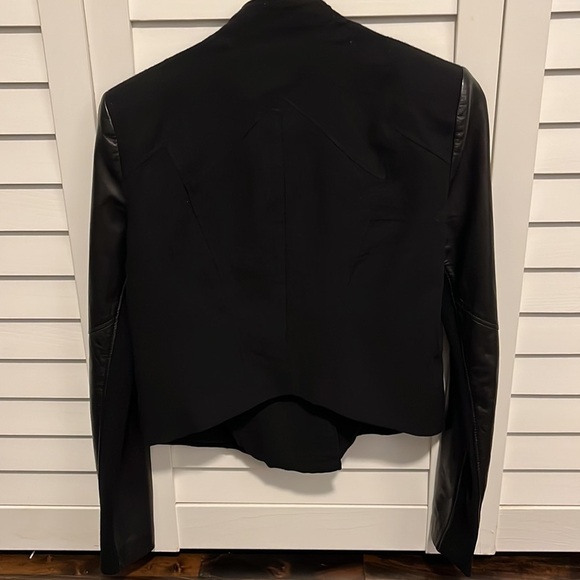 HELMUT LANG Eon Jacket Leather & Wool Asymmetrical Jacket P - Picture 11 of 11